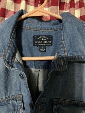 Ladies Women’s Lucky Brand Boho Funky Classic Denim Popover Shirt Dress Size S
